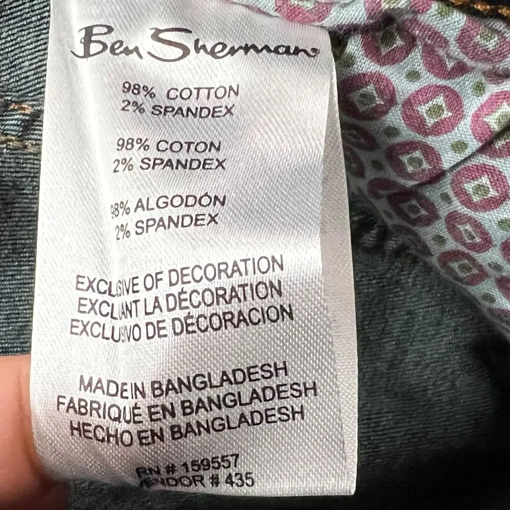 Ben‎ Sherman Stretch Skinny Jeans Mens 42x32  Blue Shoreditch Wash Denim Preppy